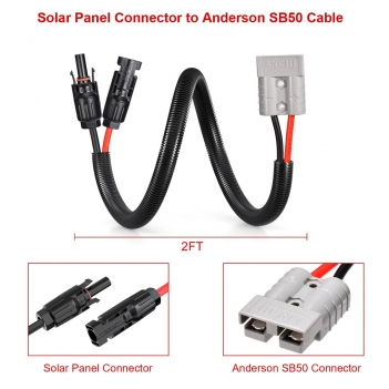 ELFCULB Solar to Anderson Cable, 10AWG 1.8M Solar Plug to Andersen Plug 50A for Solar Panel Solar Generator