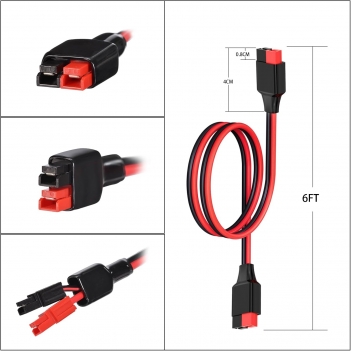 ELFCULB 10AWG 6FT Anderson Extension Cable  Solar Extension Cable Anderson Connector for Portable Power Station Solar Generator Solar Panel (6FT)
