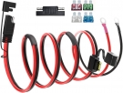 SAE Battery Connector,ELFCULB 10AWG SAE to O Ring Terminal Harness 2-Pin Quick Disconnect SAE Battery Cable for Motorcycle Car,with 10A 15A 20A 25A 30A Protection Fuse(10FT)