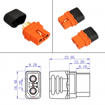 ELFCULB 10AWG 2FT Solar to XT60i Cable  Solar Connector to XT60i Adapter Cable for Portable Power Station (2FT)