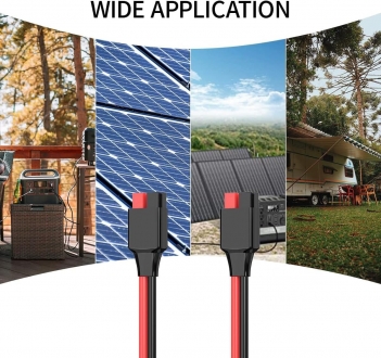 ELFCULB 10AWG 10FT Anderson Extension Cable 2 6 10 20 35 50FT Solar Extension Cable Anderson Connector for Portable Power Station Solar Generator Solar Panel (10FT)