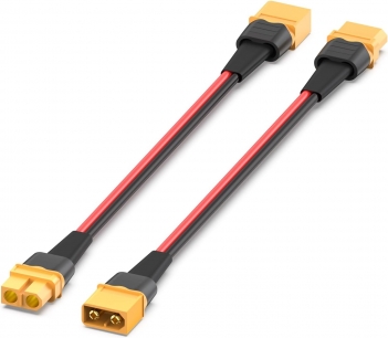 ELFCULB 10AWG 0.5FT XT60 Extension Cable, XT60 Female to Male Connector for RC Battery Portable Power Station Solar Panel(2 Pieces)