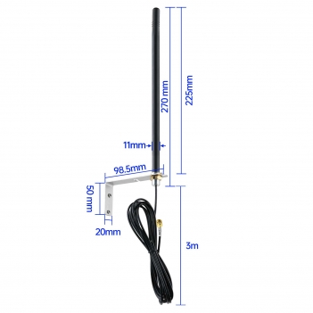 Dual Band 2.4GHz 5.8GHz WiFi Antenna with L-Bracket Wall Mount, High Gain Omni-Directional Antenna, 10ft (3m) Extension Cable, RP-SMA Male Connector for Wireless Router, Security Camera, WiFi Card