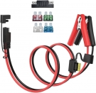ELFCULB 10AWG 3.3FT SAE Connectors, Battery Alligator Crocodile to SAE, SAE Quick Release Adapter to Alligator Clips Quick Disconnect Cable,with 5 Fuse,for Solar Panel Cars Motorcycles Battery Charger