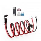 ELFCULB SAE Battery Connector, 12AWG to O Ring Terminal Harness Cable, Quick Connector Extension Cable, with 3 Fuse, Compatible with Solar Panel, Motorcycle, Car (10FT)
