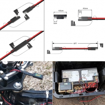 ELFCULB 10AWG 6FT SAE Extension Cable Quick Disconnect Wire Harness with SAE Connector for Automotive RV Battery Solar Panel