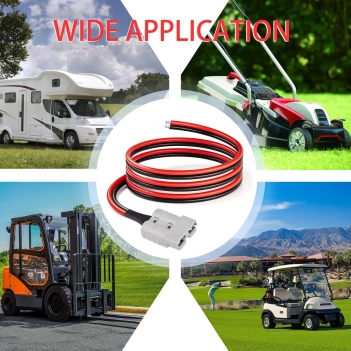 ELFCULB 10AWG 6FT Anderson Connector 50 Amp Cable,Anderson SB50 Plug Quick Connector Cable for Solar and Wind Energy Systems Battery Connections Forklifts