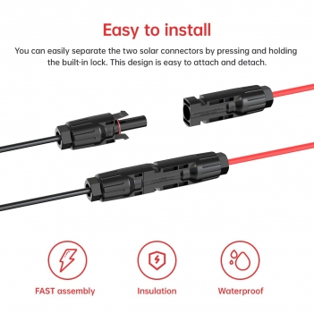 ELFCULB XT90 Solar Cable,10AWG 6FT XT90 Female to Solar Panel Connector Cable for Solar Panel Portable Power Station
