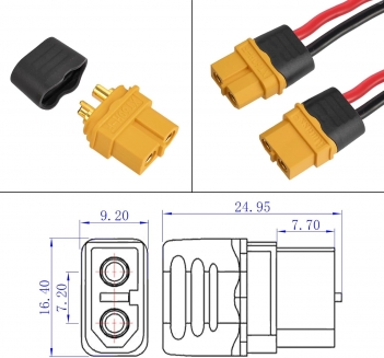 ELFCULB XT60 Connector,XT60H Plug Female with Sheath Housing for RC Battery Amass Connector Device Replace (6Pcs)