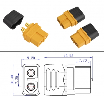 ELFCULB 12AWG 2FT XT60 Solar Cable XT60 Extension Cable Solar Panel Connector to XT60 Connector for Portable Power Station (2FT)