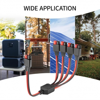 ELFCULB Anderson Splitter Cable,12AWG 1 to 4 Solar Charging Splitter Cable for Solar Generator Power Station(1FT)