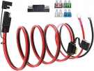 ELFCULB 5FT 10AWG SAE Battery Connectors Extension Cord Cable with 5 Fuse Compatible with Solar Generator Battery Charger,SAE to O Ring, for Solar Accessories