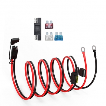 ELFCULB SAE to O Ring Terminal Harness,12AWG SAE Battery Connector SAE Battery Cable with 10A 15A 20A 25A Fuse,Compatible for Motorcycle Car(5FT)