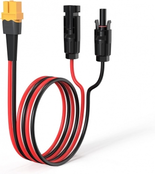 ELFCULB 12AWG 2FT XT60 Solar Cable XT60 Extension Cable Solar Panel Connector to XT60 Connector for Portable Power Station (2FT)