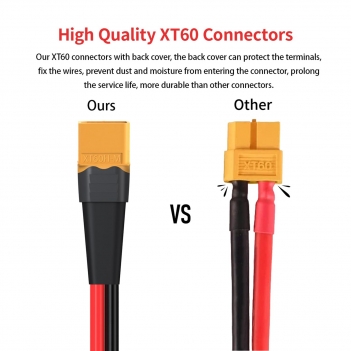 ELFCULB XT60 to O Ring Terminal Cable, 10AWG XT60 Male to O Ring Connector Cable with Tinned Pure Wire for RC Battery Solar Portable Power Power Station and Solar Panel(5FT)