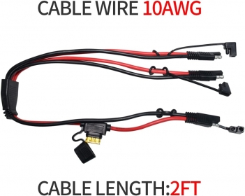 ELFCULB 10AWG 2FT SAE 1 to 2 SAE Spliiter Extension Cable Quick Disconnect Connector with SAE Polarity Reverse Adaptors, for Automotive, Solar Panel RV Portale Power