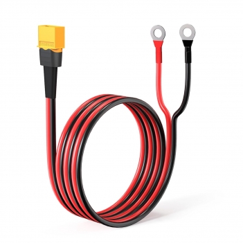 ELFCULB XT60 to O Ring Terminal Cable, 10AWG XT60 Male to O Ring Connector Cable with Tinned Pure Wire for RC Battery Solar Portable Power Power Station and Solar Panel(5FT)