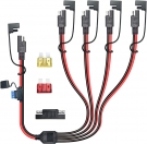 ELFCULB 14 AWG 2 FT SAE Splitter Extension Cable 1 to 4 SAE Adapter with Polarity Reverse Adapter for Solar Panel Car Motocycle RV