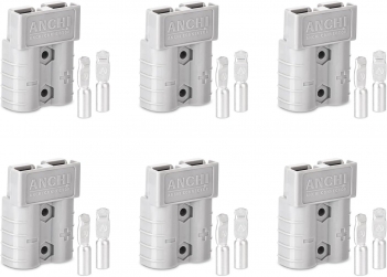 ELFCULB Battery Quick Disconnect Connector 50A Anderson SB50 -Waterproof Plug with Silver Contacts for Solar System/Winch/Truck/Forklift (6Pcs)