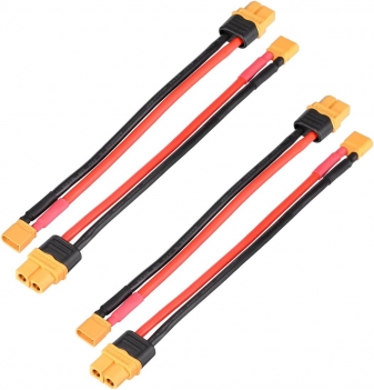 ELFCULB XT60 to XT30 Adapter 4 Pieces 12AWG XT60 Female to XT30 Male Connector Cable for RC Lipo Battery Drone(6Inches)