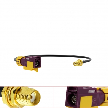 Waterproof Fakra D Female to SMA Bulkhead Female 30CM LMR100 Cable