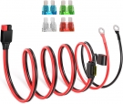 ELFCULB Anderson Connector to O Ring Terminal 10AWG Battery Connector Cable with 5 Fuse for Automotive Portable Power Station Solar Generators(5FT)