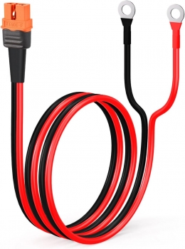 ELFCULB XT60i to O Ring Terminal Cable,10AWG XT60i Female to O Ring Connector with Tinned Pure Wire,for RC Battery Solar Portable Power Power Station and Solar Panel(2FT)