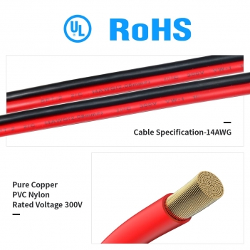 ELFCULB SAE to 8mm Adapter Cable 14 AWG DC 8mm Male to SAE Connector Cable with DC 55mm*25mm Adapter and Polarity Reverse Adapter for Solar Panel Portable Power Station(6FT)