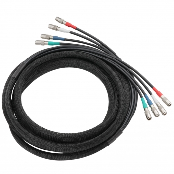 4-Channel 30FT/9.15Meters DIN1.0/2.3 Male to DIN1.0/2.3 Male Belden 1855A 6G SDI Cable with Braided Sleeve Color Coded Compatible with CoaXPress CXP-6 for Industrial Machine Vision