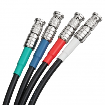4-Channel 30FT HD-BNC Male to HD-BNC Male Belden 1855A 6G SDI Cable Micro-BNC Cable with Braided Sleeve Color Coded Compatible with CoaXPress CXP-6 for Industrial Machine Vision