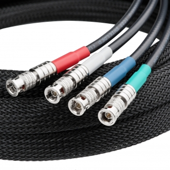 4-Channel 20FT HD-BNC Male to HD-BNC Male Belden 1855A 6G SDI Cable Micro-BNC Cable with Braided Sleeve Color Coded Compatible with CoaXPress CXP-6 for Industrial Machine Vision