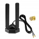 WiFi 7 Magnetic Dual Antenna 2.4/5.8/7.125GHz MSI EZ Plug;For MSI WiFi 7 Motherboards with EZ-Plug Port, Not RP-SMA/SMA, Tri-Band Desktop Aerial with RG174 Cable, ABS Base