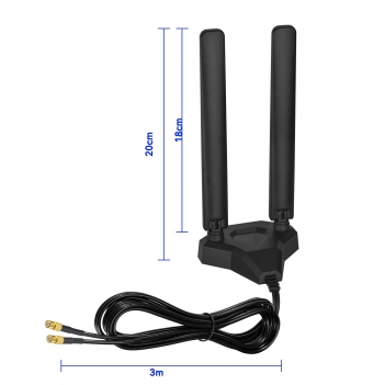 WiFi 7 Magnetic Dual Antenna 2.4/5.8/7.125GHz MSI EZ Plug;For MSI WiFi 7 Motherboards with EZ-Plug Port, Not RP-SMA/SMA, Tri-Band Desktop Aerial with RG174 Cable, ABS Base