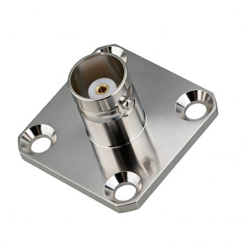 BNC Jack Female Connector Straight 4 Hole Flange Solder